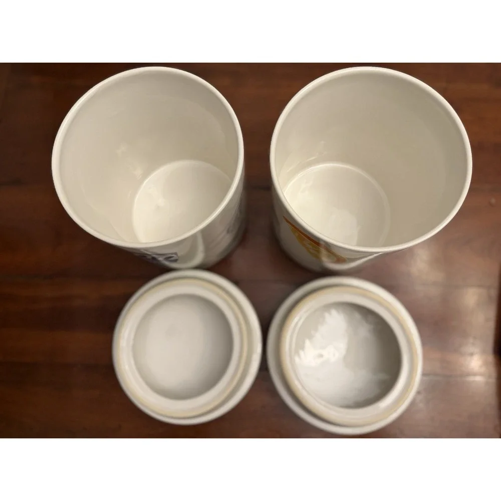 Set of 2 Kate Spade Lenox All in Good Taste Ceramic Canisters Pretty Pantry 8